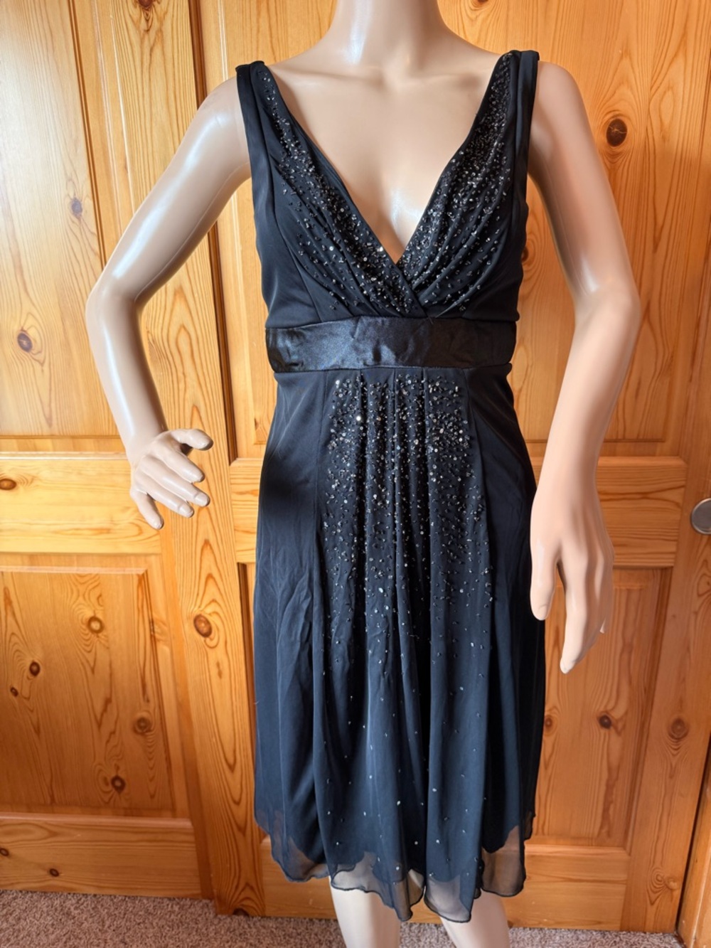 Vintage Y2K Ruby Rox Black Sequin Beaded Formal Dress Size M Whimsigoth